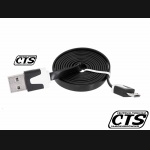 Kabel micro USB czarny płaski