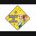 TABLICZKA BABY ON BOARD FROZEN (na przyssawkę)