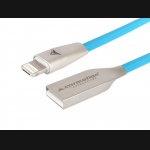 Kabel microUSB & iPhone Lighting 120cm niebieski