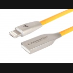 Kabel microUSB & iPhone Lighting 120cm pomarańczowy