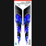 Naklejka AVISA - Płomienie z wylotów 28x5,4 cm niebieskie HD UV