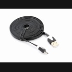 Kabel micro USB czarny płaski 3m