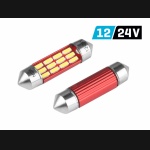 Żarówka rurkowa SV8.5 12V/24V 36mm 12xSMD4014 LED Festoon CANBUS nonpolar biała VISION (2szt.)
