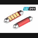 Żarówka rurkowa SV8.5 12V/24V 39mm 12xSMD4014 LED Festoon CANBUS nonpolar biała VISION (2szt.)