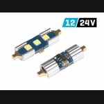 Żarówka rurkowa SV8.5 12V/24V 31mm 3xSMD3030 LED Festoon CANBUS nonpolar biała VISION (2szt.)