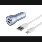 Ładowarka MYWAY 12/24V QC3.0 2xUSB MAX 4.2A + kabel USB > micro USB