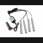 Oświetlenie wnętrza samochodu RGB 4x9LED + Bluetooth