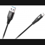 Kabel USB > micro USB 100cm TPE + nylon REBEL czarny 