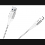 Kabel USB > USB-C 100cm TPE + nylon REBEL biały