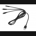 Kabel USB 3w1 microUSB / USB typu C / Lightning 100 cm