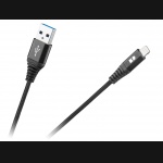 Kabel USB > Lightning  100cm TPE + nylon REBEL czarny