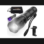 Latarka 2w1 CREE XPE z UV i ZOOM (akumulator / ładowarka)