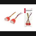 Złącze elektryczne / gniazdo do żarówki H4 proste (ceramiczne) 2szt.