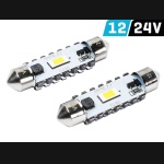 Żarówka rurkowa SV8.5 12V/24V 41mm 1xSMD3570 Festoon CANBUS biała VISION (2szt.)