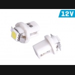 Żarówka R5 / T5 12V 1 LED w oprawce biała (2szt)