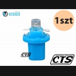 Żarówka R5 / T5 12V 1 LED w oprawce niebieska (1szt)