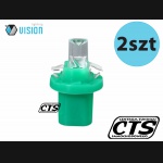 Żarówka R5 / T5 12V 1 LED w oprawce zielona (2szt)