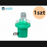 Żarówka R5 / T5 12V 1 LED w oprawce zielona (1szt)