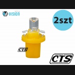 Żarówka R5 / T5 12V 1 LED w oprawce żółta (2szt)