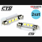 Żarówka rurkowa SV8.5 12V 39mm 3LED SMD5050 CANBUS biała 2sz