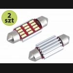 Żarówka rurkowa SV8.5 12V 39mm 12 SMD4014 LED CANBUS biała (2szt)