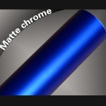 Folia niebieska chrom mat / blue matte chrome 152cm - klej kanalikowy (mb)