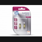 Żarówka rurkowa SV8.5 12V 41mm 9xSMD5630 LED CANBUS biała M-TECH PLATINUM (2szt.)