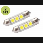 Żarówka rurkowa SV8.5 12V 36mm 3xSMD5050 LED CANBUS biała M-TECH (2szt.)