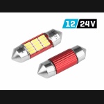 Żarówka rurkowa SV8.5 12V/24V 31mm 12xSMD4014 LED Festoon CANBUS nonpolar biała VISION (2szt.)