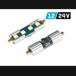 Żarówka rurkowa SV8.5 12V/24V 36mm 4xSMD3030 LED Festoon CANBUS nonpolar biała VISION (2szt.)