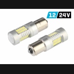 Żarówka BA15S 12V/24V 30xSMD4014 LED CANBUS biała z soczewką VISION (2szt.)