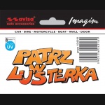 Naklejka AVISA - PATRZ W LUSTERKA 11x4,5 cm HD UV