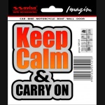 Naklejka AVISA - KEEP CALM & CARRY ON 8x10 cm 