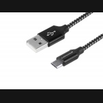 Kabel microUSB 300cm mikrofibrowy