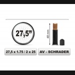 DĘTKA ROWEROWA  rozmiar 27,5 x 1,75 / 2×25 AV - SCHRADER