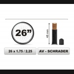 DĘTKA ROWEROWA  rozmiar 26 x 1,75 / 2,25  AV - SCHRADER