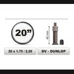 DĘTKA ROWEROWA  rozmiar 20 x 1,75 / 2,20 DV - DUNLOP