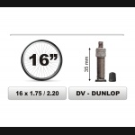 DĘTKA ROWEROWA  rozmiar 16 x 1,75 / 2,20 DV - DUNLOP