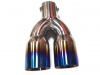 Końcówka tłumika 40-50mm podwójna 2x76mm CHROME BLUE