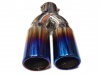 Końcówka tłumika 42-45mm podwójna 2x63mm CHROME BLUE