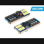 Żarówka W5W T10 12V/24V 8xLED SMD3030 CANBUS NONPOLAR biała VISION (2szt.)