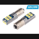 Żarówka H6W (BAX9S) 12/24V 10xSMD3030 LED CANBUS NONPOLAR biała (2szt.)