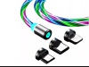 Kabel USB magnetyczny 3w1 microUSB / USB typu C / Lightning 100 cm świecący
