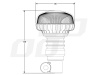 Lampa ostrzegawcza R65 R10 18LED 12/24V IP56 uchwyt zaginany