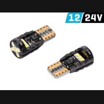 Żarówka W5W T10 12V/24V 12xLED SMD2016 CANBUS biała VISION (2szt.)