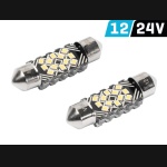 Żarówka rurkowa SV8.5 12V/24V 36mm 12xSMD2016 Festoon CANBUS biała VISION (2szt.)