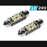 Żarówka rurkowa SV8.5 12V/24V 39mm 12xSMD2016 Festoon CANBUS biała VISION (2szt.)