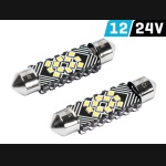 Żarówka rurkowa SV8.5 12V/24V 41mm 12xSMD2016 Festoon CANBUS biała VISION (2szt.)