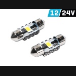 Żarówka rurkowa SV8.5 12V/24V 31mm 1xSMD3570 Festoon CANBUS biała VISION (2szt.)