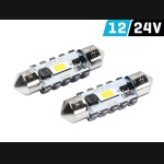 Żarówka rurkowa SV8.5 12V/24V 36mm 1xSMD3570 Festoon CANBUS biała VISION (2szt.)